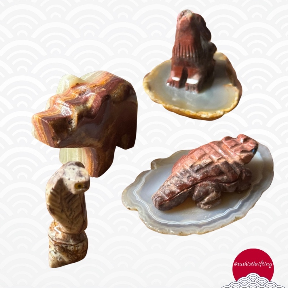 4pc Stone Animal Set - Picture 4 of 16
